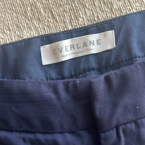 Everlane 100% wool navy blue trousers size 2 - Picture 2 of 4